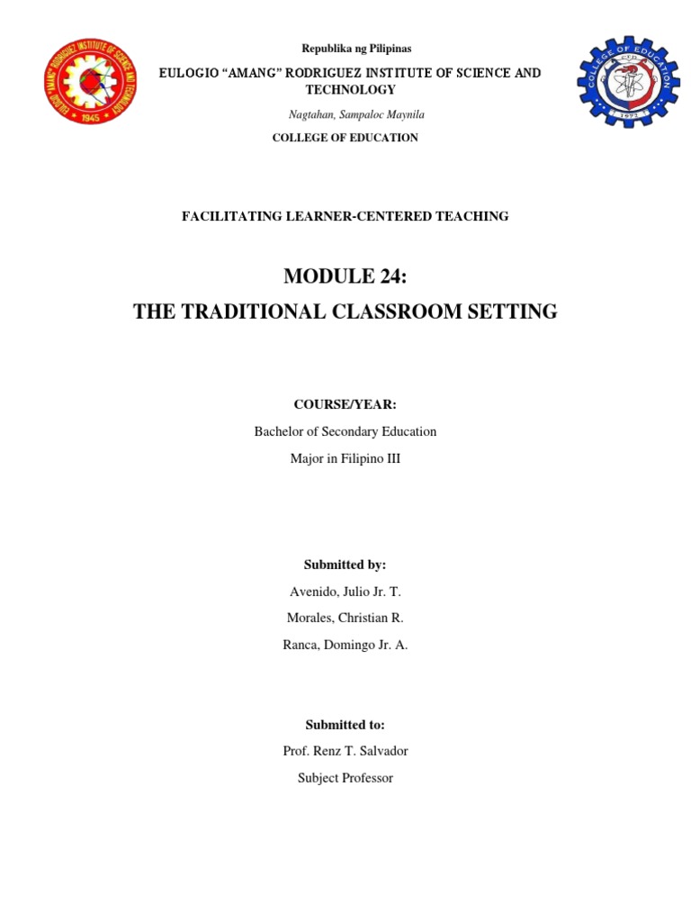 Module 24 Narrative Report Physical Learning Environment 2 Download