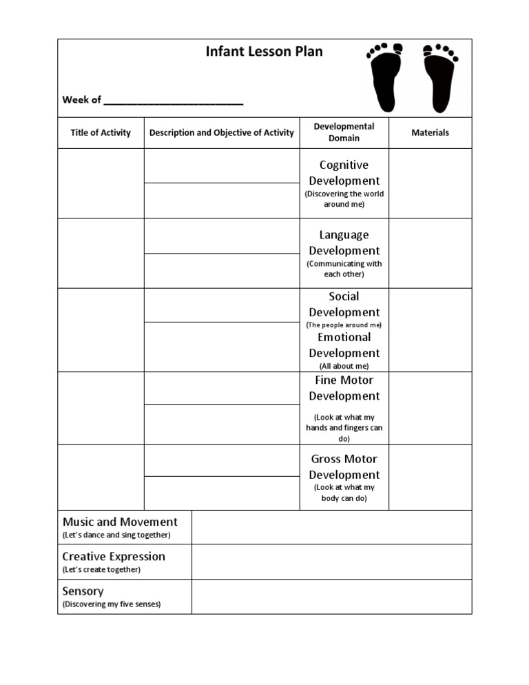 Free Printable Infant Lesson Plans