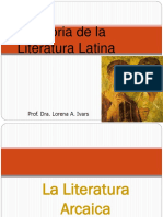 Historia de La Literatura Latina: Prof. Dra. Lorena A. Ivars