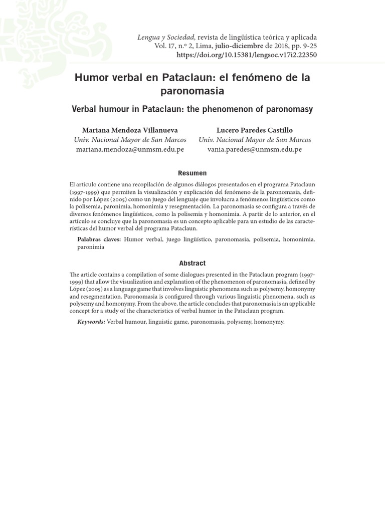 Pataclaun: El Fenómeno de La Paronomasia | PDF | Lingüística | Palabra