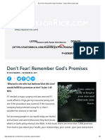 Don't Fear! Remember God's Promises - Pastor Rick's Daily Hope
