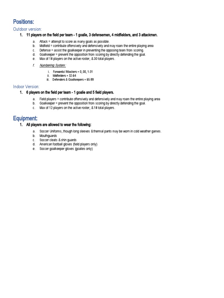 New Acl Rules PDF Association Football Football Codes