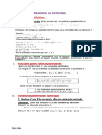 I. Domaine de Définition:: Généralités Sur Les Fonctions