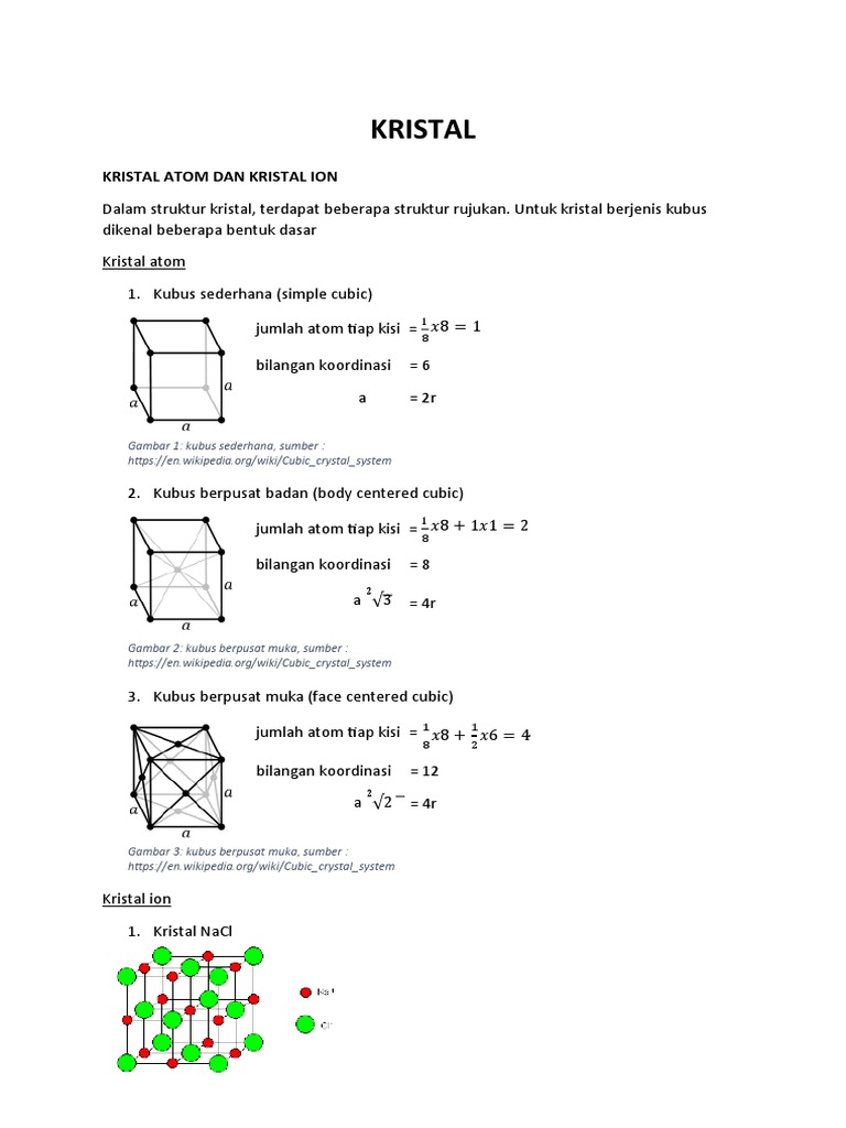 Kristal: Kristal Atom Dan Kristal Ion | PDF