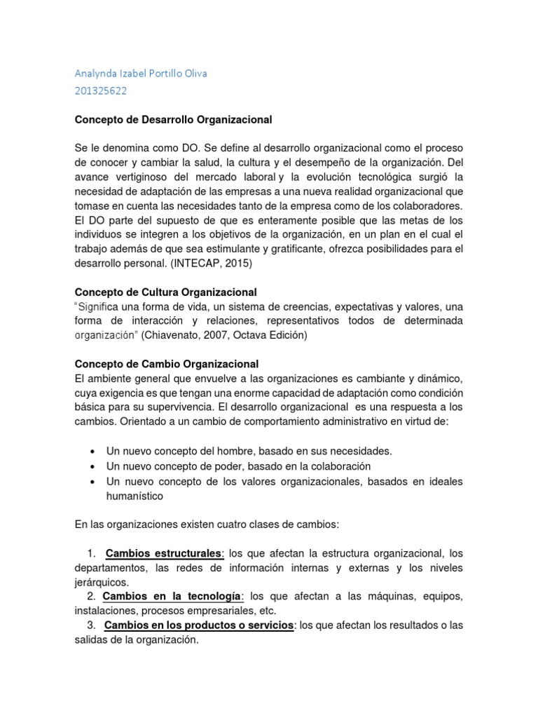 Conceptos Clave del Desarrollo Organizacional | PDF | Sicología | Business