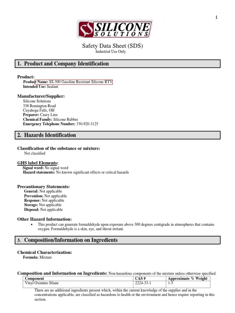 RTV Gas PDF Dangerous Goods Chemical Substances