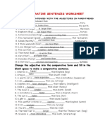 Comparative Sentences Worksheet: Complete The Sentences With The Adjectives in Parentheses