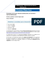 Ctividad Ráctica: Directrices A Considerar para El Desarrollo de La Actividad