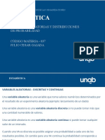 Estadística: Variables Aleatorias Y Distribuciones de Probabilidad