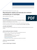 Reevaluación Médica de Licencias de Conducir Rechazada Por El Municipio