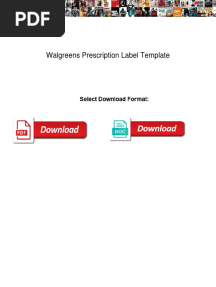 Walgreens Prescription Label Template