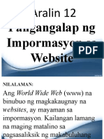 Ict Aralin 12 Pangangalap NG Impormasyon Sa Website