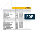 Daftar Peserta Lomba Menghias Sushi "Epic Edufair": NO Nama Peserta Usia No. HP Ortu Kehadiran Hadir Tidak Hadir