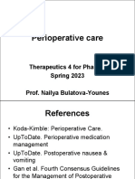 Perioperative Care: Therapeutics 4 For Pharmd Spring 2023 Prof. Nailya Bulatova-Younes