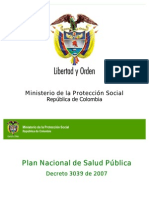 Plan Nacional de Salud Publica _2007_2010 Agosto10de2007