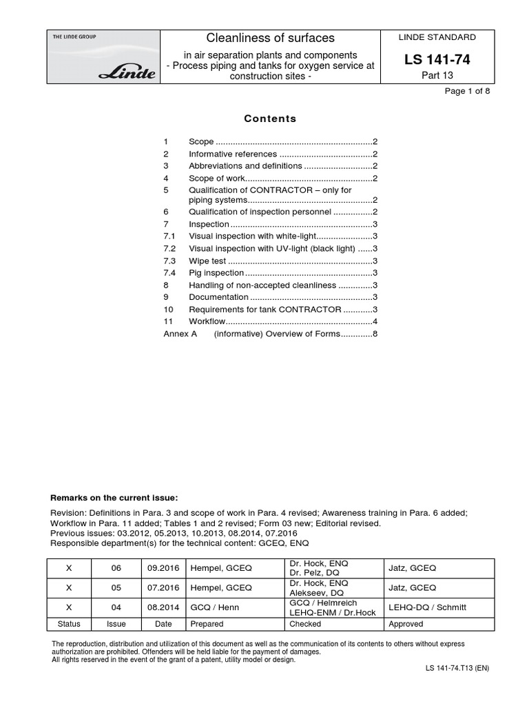 Cleanliness of Surfaces | PDF | Nondestructive Testing | Pipe (Fluid