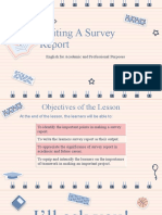 Writing A Survey: English For Academic and Professional Purposes