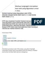 HTML (Hypertext Markup Language) Merupakan Bahasa Pemrograman Web Yang Digunakan Untuk Membuat Halaman Situs