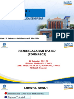 Pembelajaran Ipa SD (PDGK4202) : Tutorial Sesi 1 Pendahuluan