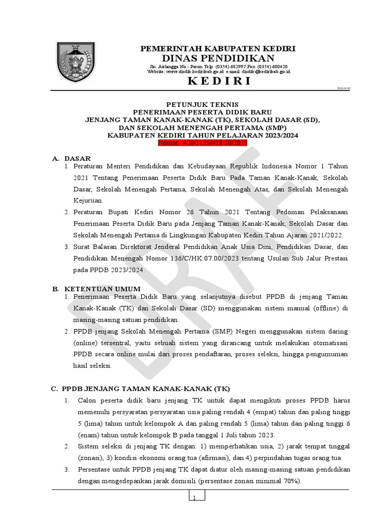 JUKNIS PPDB 2023 | PDF