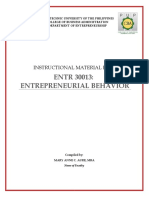 ENTR 30013: Entrepreneurial Behavior: Instructional Material FOR