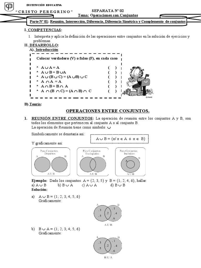 SEPARATA N°02.Parte N°01.Reunión, Intersección, Diferencia, Diferencia ...