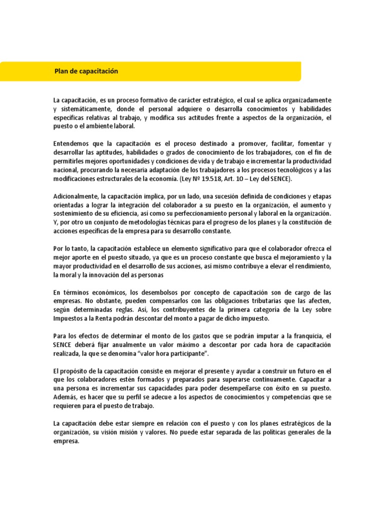 Plan de Capacitación | PDF | Gestión de recursos humanos | Comportamiento