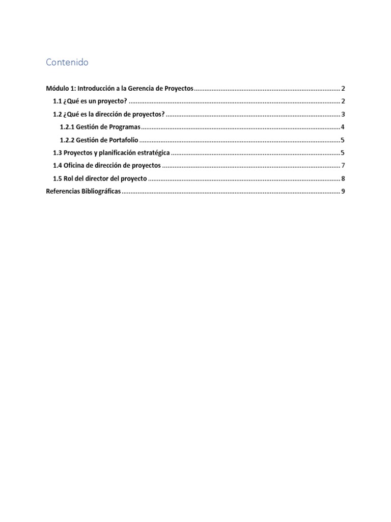 Introduccion A La Gerencia de Proyectos Módulo 1 PDF | PDF ...