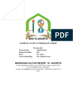 Madrasah Aliyah Negeri 18 Jakarta: Dampak Covid 19 Terhadap Umkm