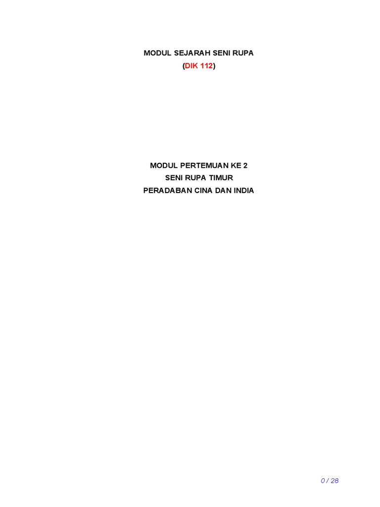 Sejarah Seni Rupa Peradaban Cina dan India | PDF | Sejarah