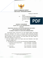 Bupati Sumbawa Barat Provinsi Nusa Tenggara Barat: Surat Edaran