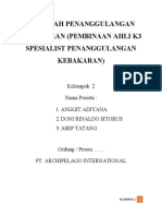 Laporan Ahli K3 Spesialis Penanggulangan Kebakaran Kelompok 2