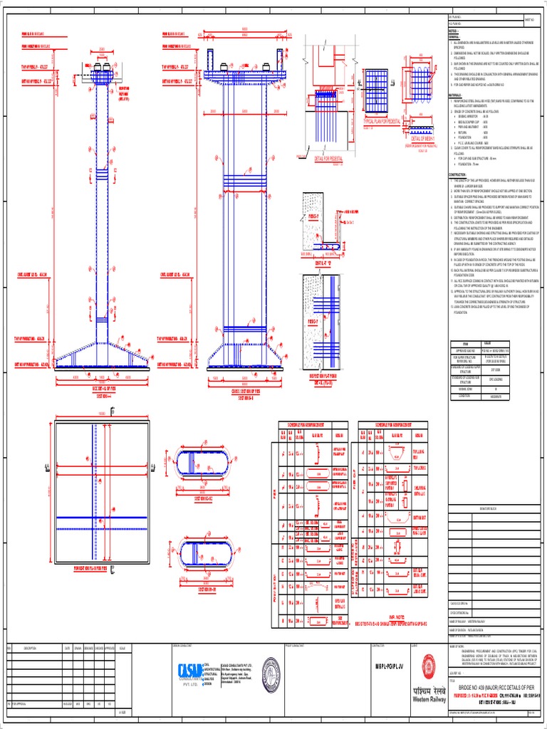 RCC Pier and Foundation Details | PDF | Civil Engineering | Building ...