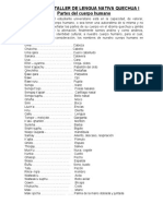 Módulo Iv - Partes Del Cuerpo Humano-Taller de Lengua Nativa Quechua I