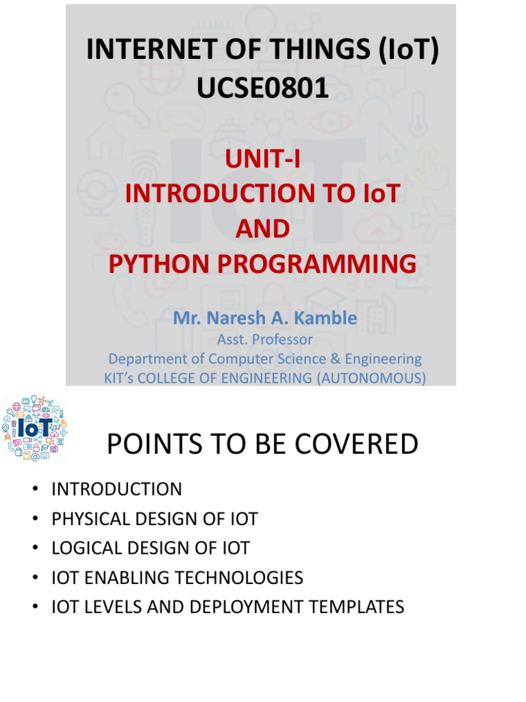 Unit-I Introduction To Iot and Python Programming | PDF | Internet Of ...