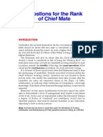 Questions For The Rank of Chief Mate: Certification and Watchkeeping (STCW) Guidelines Persons Holding An Unlimited