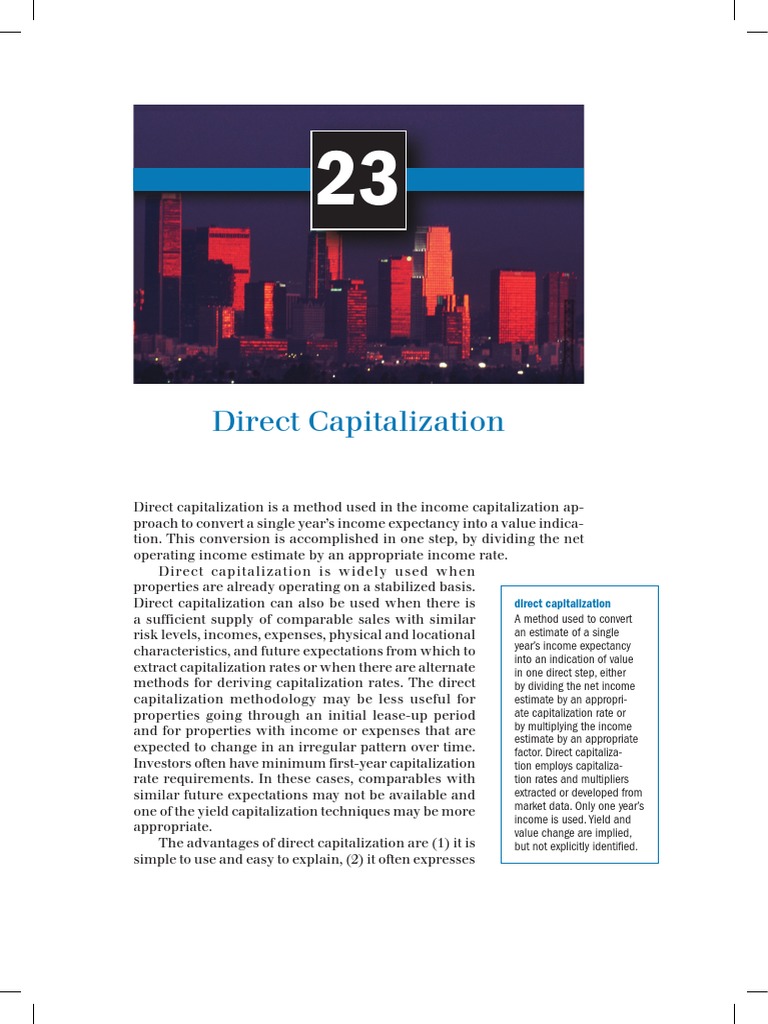 Chap 23 Direct Capitalization Pdf Mortgage Loan Real Estate Appraisal