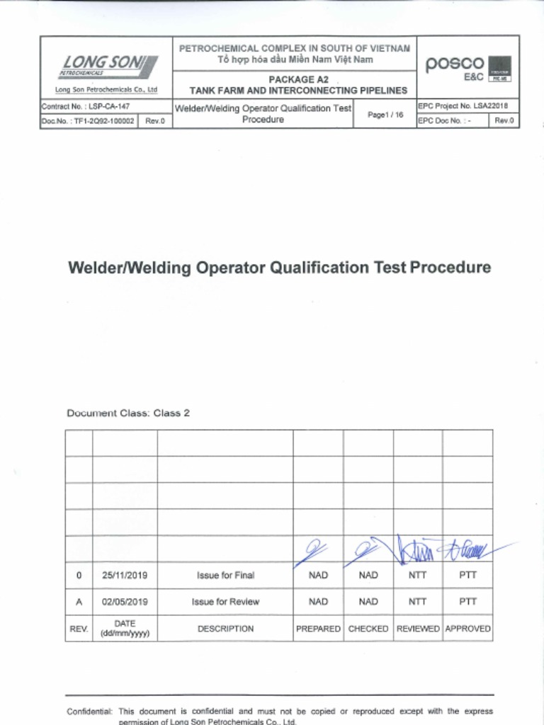 TF1 2Q92 100002 0 Welder Welding Operator Qualification Test