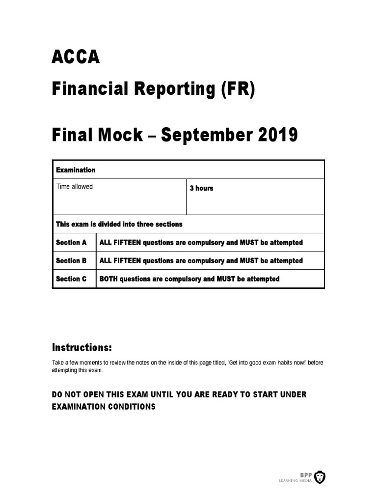 ACCA FINANCIAL REPORTING FR PDF intelligence overview