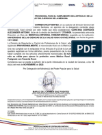 Constancia de Registro Provisional para El Cumplimiento Del Artículo 8 de La Ley Del Ejercicio de La Medicina