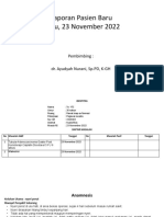 Laporan Pasien Baru Rabu, 23 November 2022: Pembimbing: Dr. Ayudyah Nurani, SP - PD, K-GH