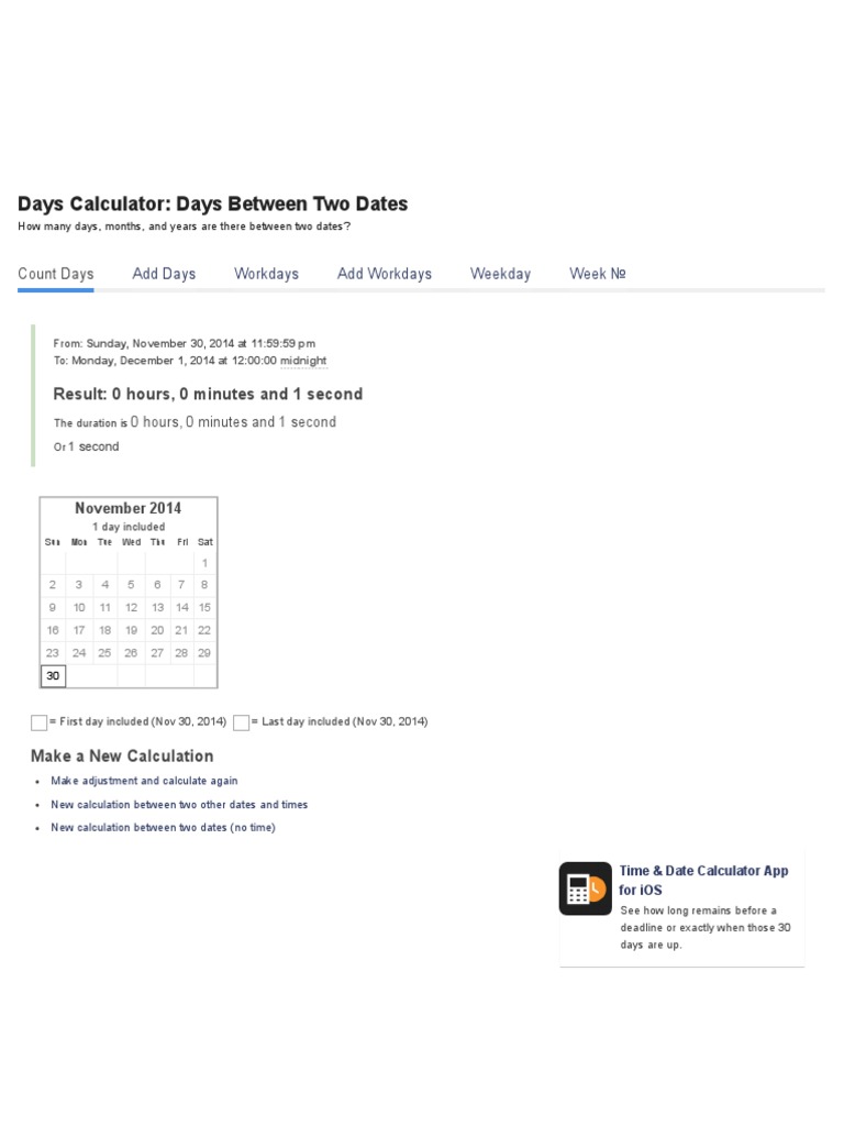 Calculate Duration Between Two Dates Results 14 PDF