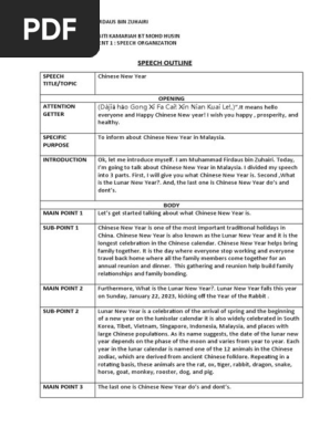 SPEECH OUTLINE