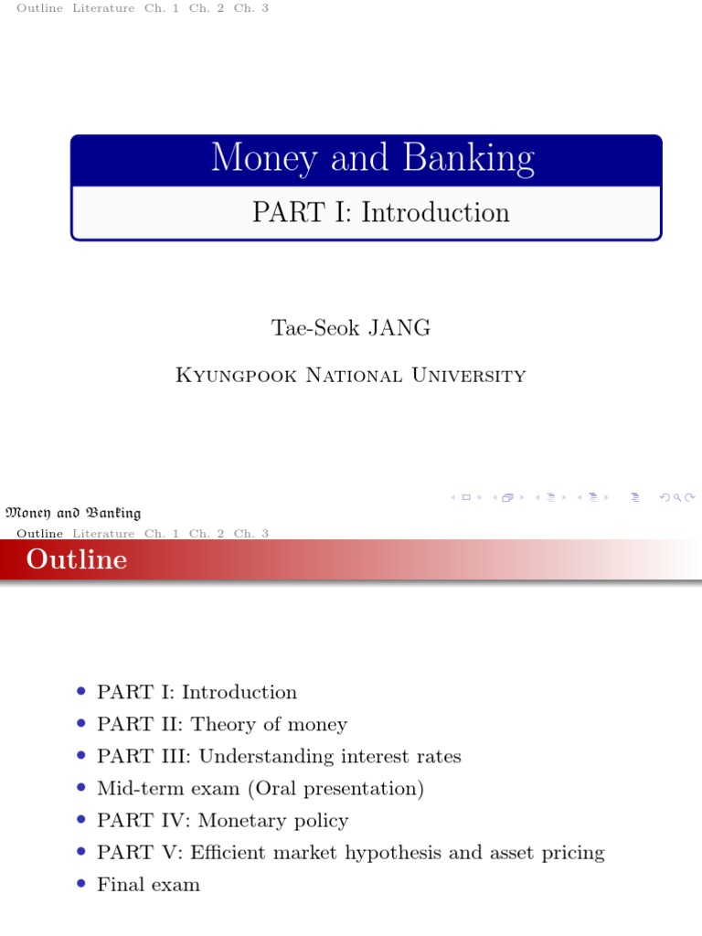 An Introduction to Money and Banking Outlining Key Concepts and