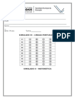 Simulado 5o ano Português e Matemática