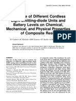 Influence of Different Cordless Light-Emitting-Diode Units and Battery Levels On Chemical, Mechanical, and Physical Properties of Composite Resin