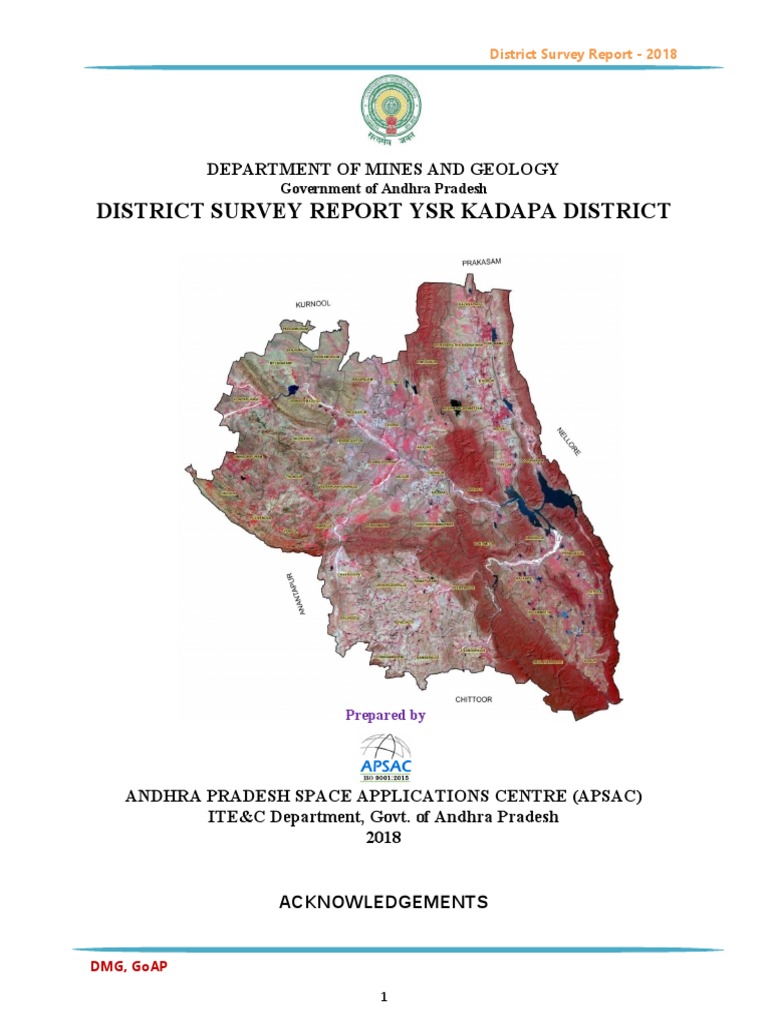 District Survey Report Ysr Kadapa District Department of Mines and