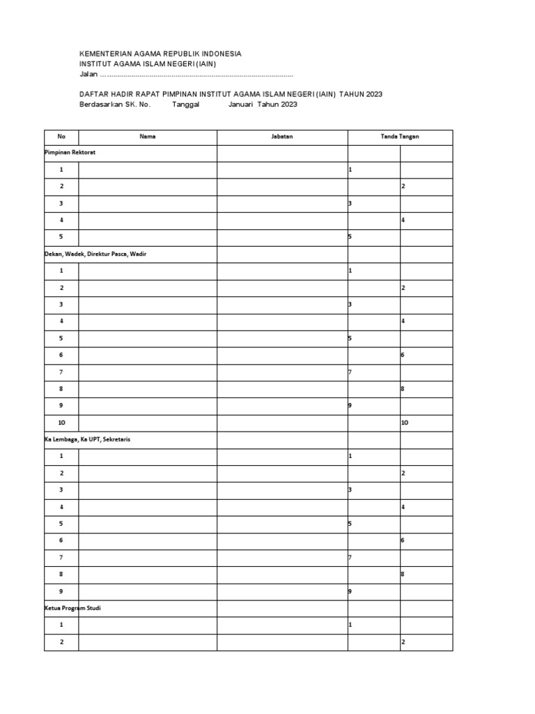 Absen Raker | PDF