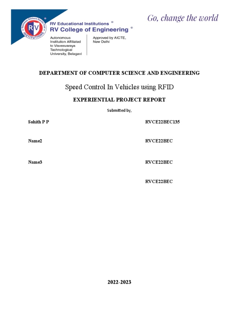 Speed Control in Vehicles Using RFID | PDF | Radio Frequency ...