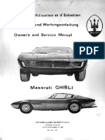 Maserati Ghibli AM115 Owner's & Service Manual